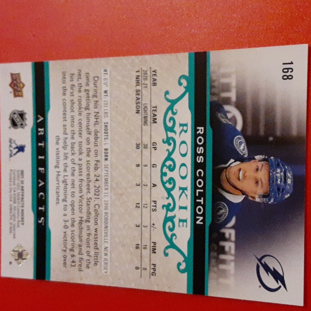 Ross Colton Lightning Parallel Rookie Card - Picture 4 of 4